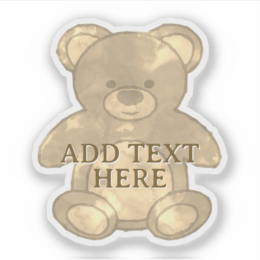 Sticker Texte personnalisé de l'ours de bébé mignon (Devant)