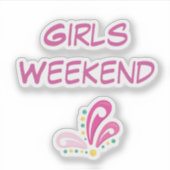 Sticker Texte personnalisé du week-end pour filles (Devant)