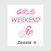 Sticker Texte personnalisé du week-end pour filles (Feuille)