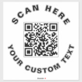 Sticker Texte personnalisé et code QR (Feuille)