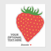 Sticker Texte personnalisé Fraise simple (Feuille)