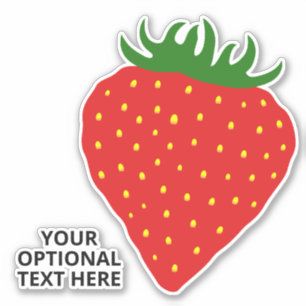 Sticker Texte personnalisé Fraise simple