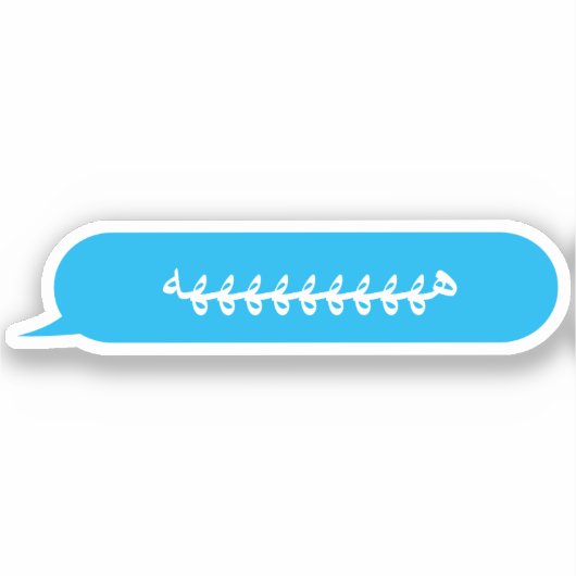 Sticker Texte personnalisé Haha Funny Arabe Bleu Bulle de (Recto)