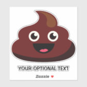 Sticker Texte personnalisé Happy Poop (Feuille)