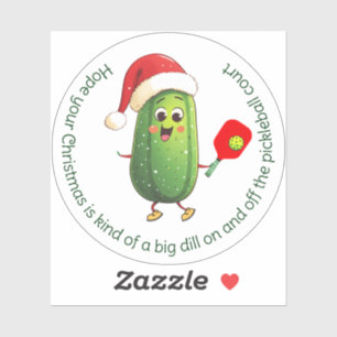 Sticker Texte personnalisé Père Noël Pickleball Rally