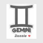 Sticker Texte personnalisé pour le signe du zodiaque Gemin (Feuille)