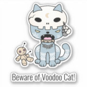 Sticker Texte personnalisé Voodoo Cat (Devant)