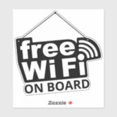 Sticker Texte personnalisé Wi-Fi gratuit (Feuille)