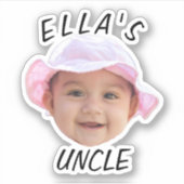 Sticker Texte photo personnalisé du visage du bébé Nouveau (Devant)