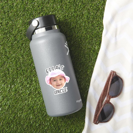 Sticker Texte photo personnalisé du visage du bébé Nouveau (HydroFlask Insitu)