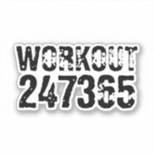Sticker Texte usé et rayé Workout 247365 noir (Devant)