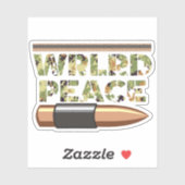 Sticker Textes du camouflage militaire de la paix mondiale (Feuille)