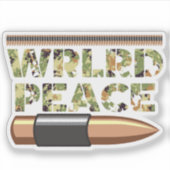 Sticker Textes du camouflage militaire de la paix mondiale (Devant)