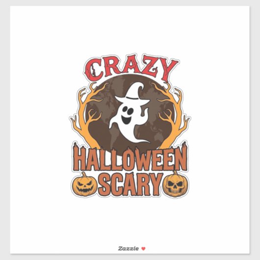 Sticker Texture de citrouille rétro gravée Halloween épouv (Feuille)