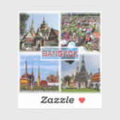 Sticker TH Bangkok - Wat Pho - Marché flottant - Gran Pala (Feuille)