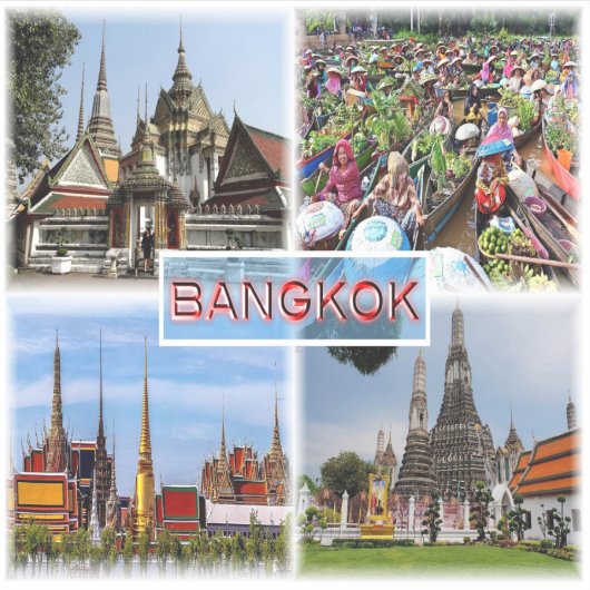 Sticker TH Bangkok - Wat Pho - Marché flottant - Gran Pala (Devant)