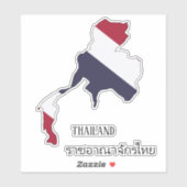 Sticker Thaïlande Drapeau charmant patriotique (Feuille)