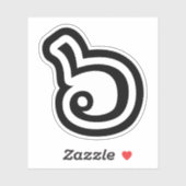 Sticker Thailande Numéro 6 / Six / ๖ (Ho/Hok) Langue thaïe (Feuille)