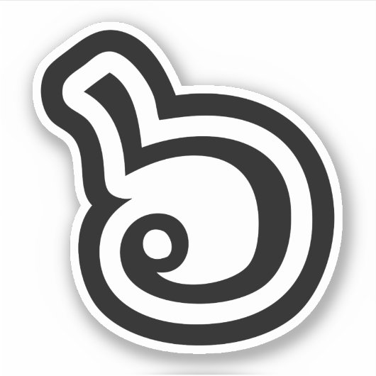 Sticker Thailande Numéro 6 / Six / ๖ (Ho/Hok) Langue thaïe (Devant)