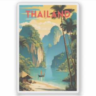 Sticker Thaïlande Poster traditionnel des voyages