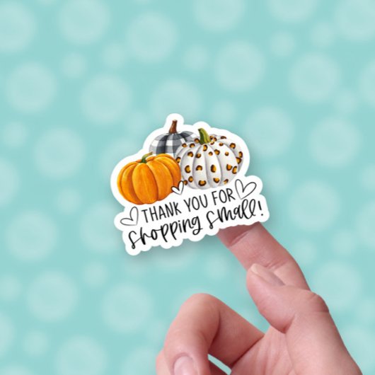 Sticker Thank You For Shopping Small Fall Pumpkin Business