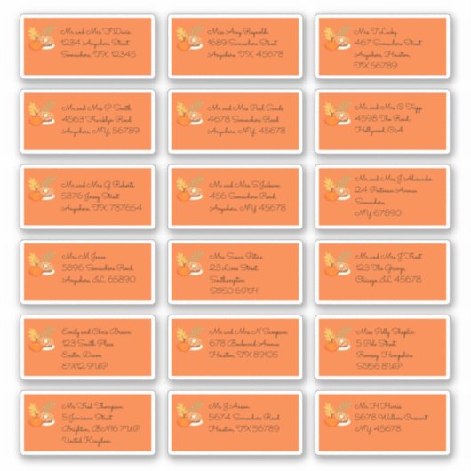 Sticker Thanksgiving 18 Nom du bénéficiaire individuel Adr (Devant)