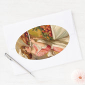  Sticker Thanksgiving Dinner Lady w/ Turkije (Envelop)