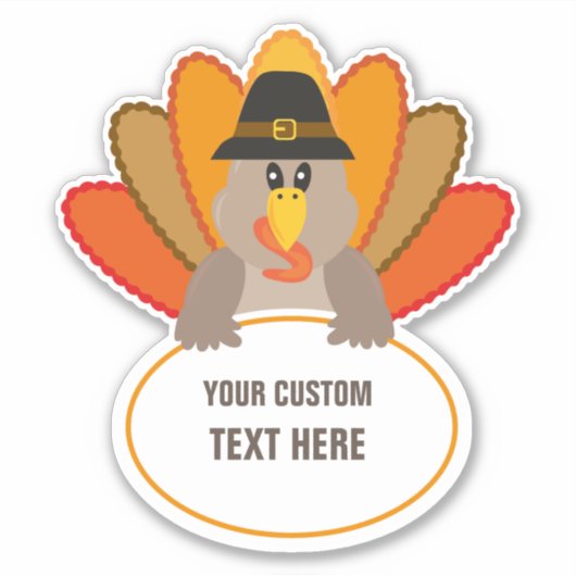 Sticker Thanksgiving funny turkey custom text template (Devant)