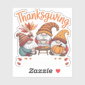 Sticker Thanksgiving Gnome Fall Leopard Turkey Essentiel T (Feuille)