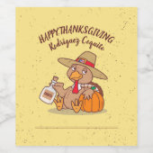 Sticker Thanksgiving Turkey Coquito (Étiquettes simples)