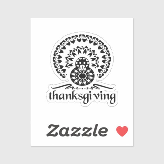 Sticker Thanksgiving - Turkey Mandala (Feuille)