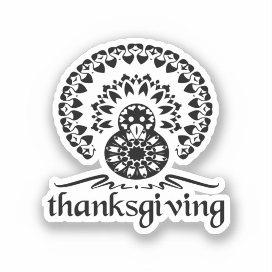 Sticker Thanksgiving - Turkey Mandala (Recto)