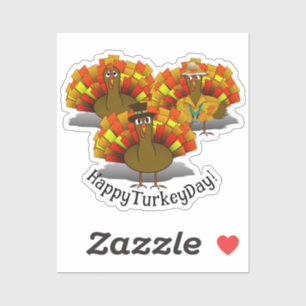 Sticker Thanksgiving Turkey Trio