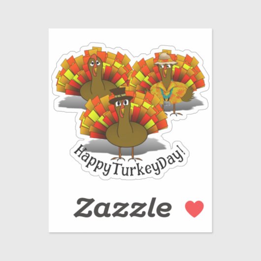 Sticker Thanksgiving Turkey Trio (Feuille)