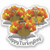 Sticker Thanksgiving Turkey Trio (Recto)