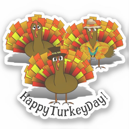 Sticker Thanksgiving Turkey Trio (Recto)