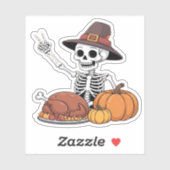 Sticker Thanksgiving X-ray Skeleton Funny Rock Hand Fall L (Feuille)