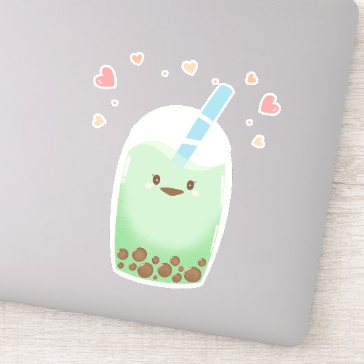 Sticker Thé à bulle de Matcha (Détail)