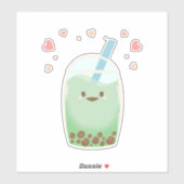 Sticker Thé à bulle de Matcha (Feuille)