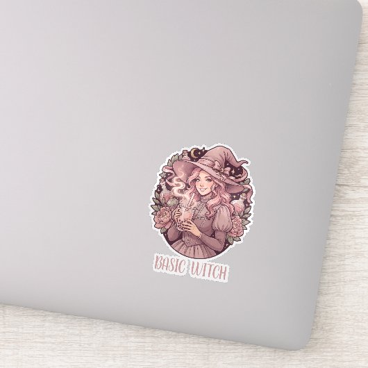 Sticker Thé aux perles rose Basic Witch Coquette Halloween (Détail)