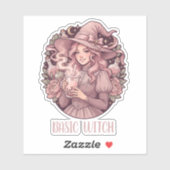 Sticker Thé aux perles rose Basic Witch Coquette Halloween (Feuille)