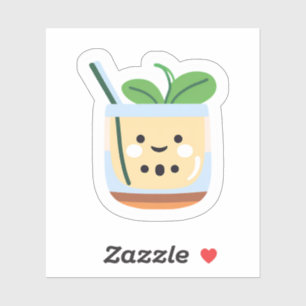 Sticker Thé aux perles souriant mignon Boisson adorable