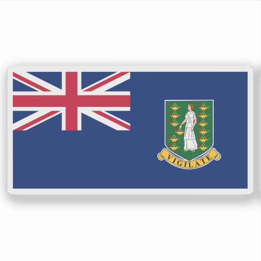 Sticker The British Virgin Islands flag,Overseas Territory (Devant)
