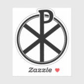 Sticker The Chi-Rho Cross - v3 (black) (Feuille)