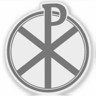 Sticker The Chi-Rho Cross - v3 (grey)