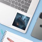 Sticker The Dark Hold – Place carrée de la fantaisie gothi (Ordinateur portable avec iPhone)