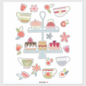 Sticker Thé et gâteaux de l'après-midi (Feuille)