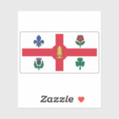Sticker The flag of the city of Montreal, Quebec, Canada (Feuille)