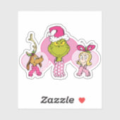 Sticker The Grinch Crew in Pink Valentine's Portrait (Feuille)