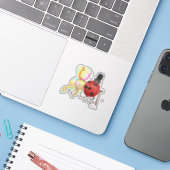 sticker "The Lady's Bug" (Laptop met iPhone)